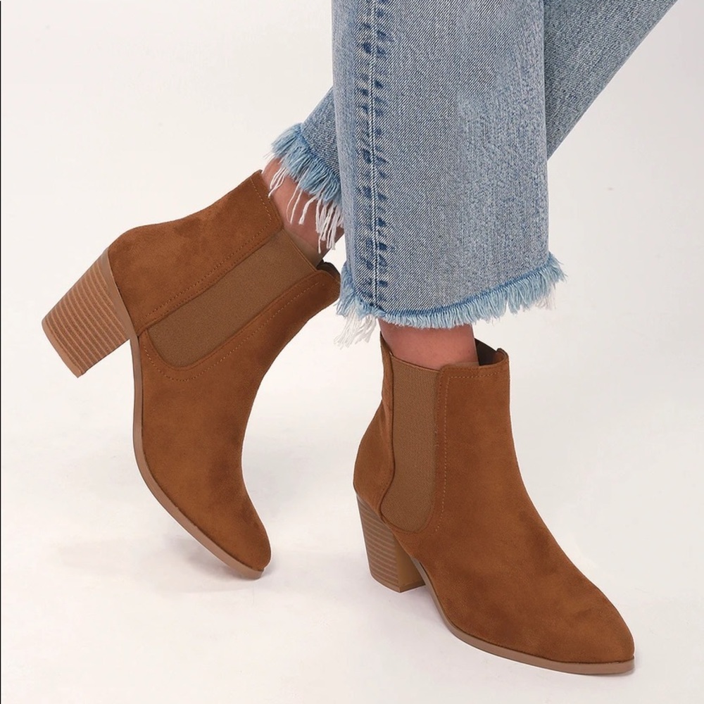 Lulus Tan Suede Ankle Boots